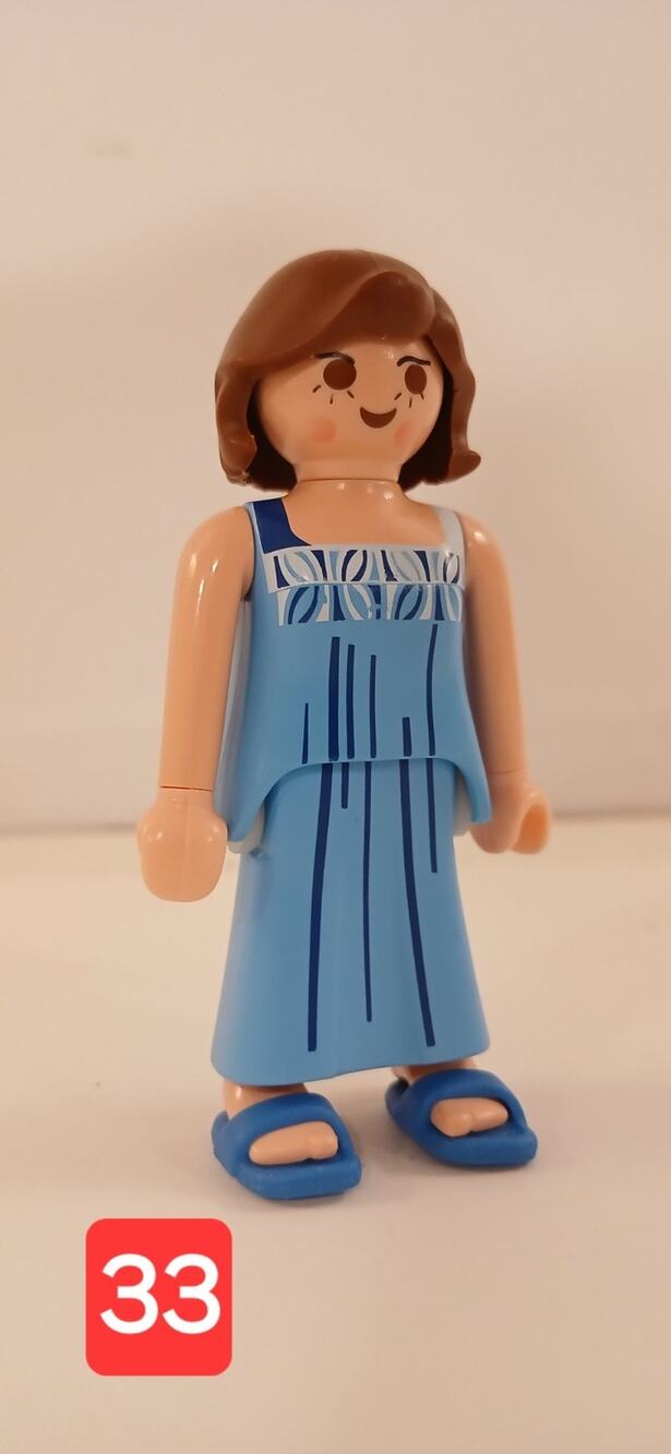 Playmobil Women Figure Mommy Figure Blue Gown Dress House Shoes Or Flip Flops